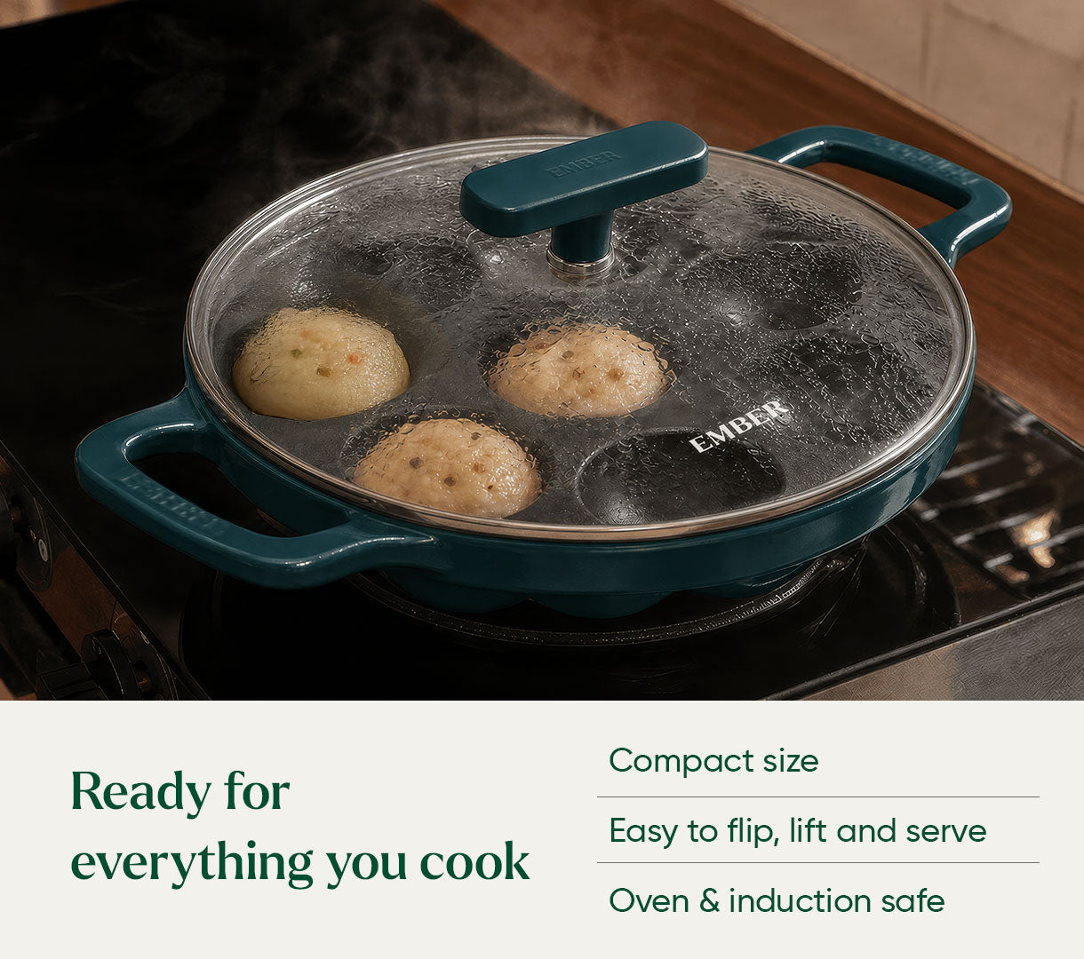 Ember TitaniumClad™ Cast Iron Appe Pan (20 cm) - Teal