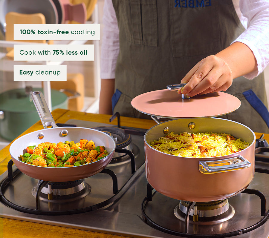 Ember Mini Frypan + Mini Dutch Oven Duo - Jaipur Terracotta