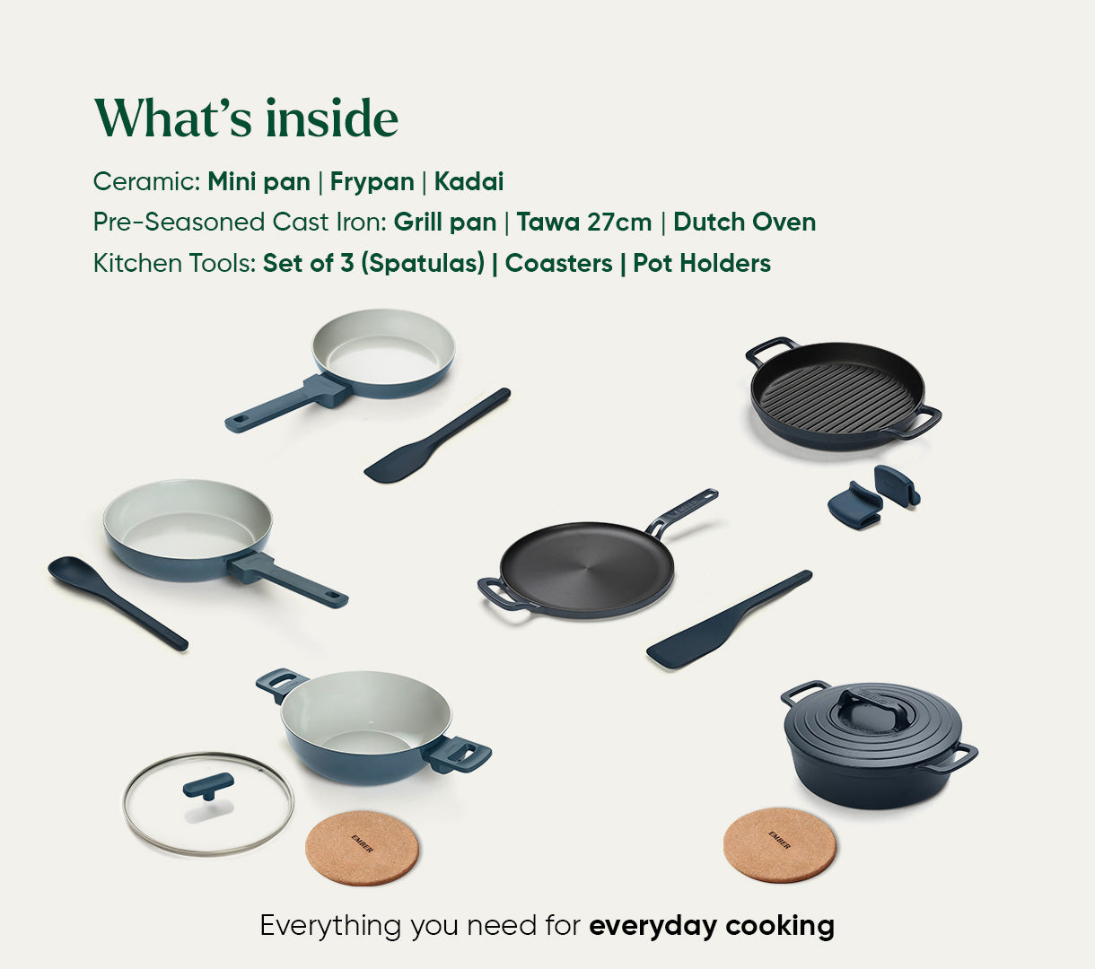 The Ember Kitchen Set - Nilgiri Blue