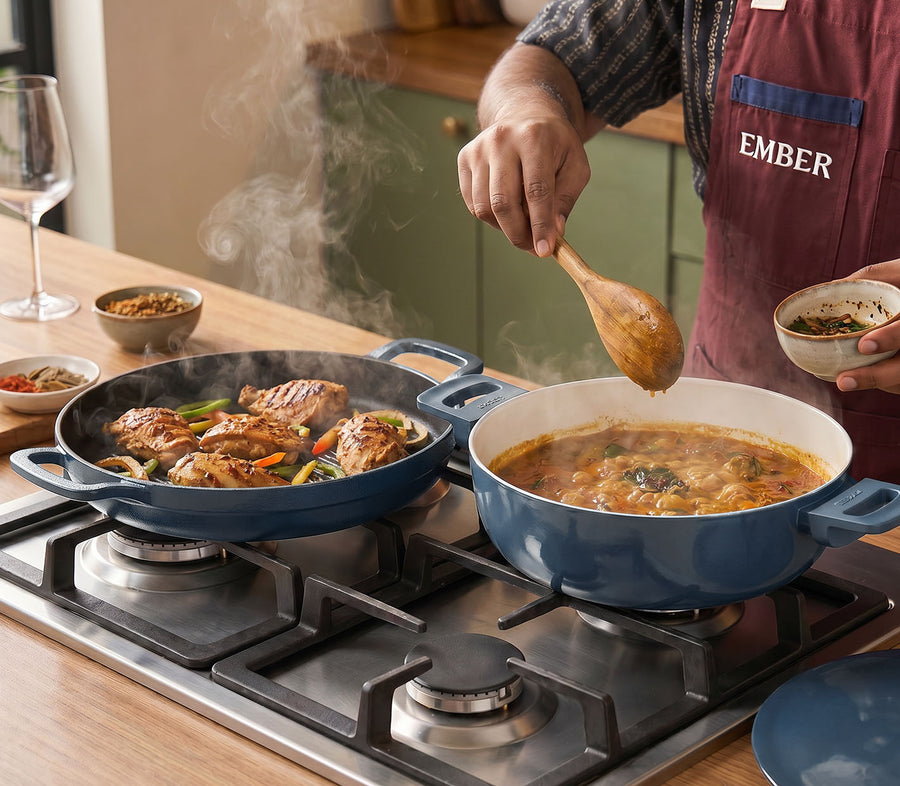 Uses less oil. Cooks better. 