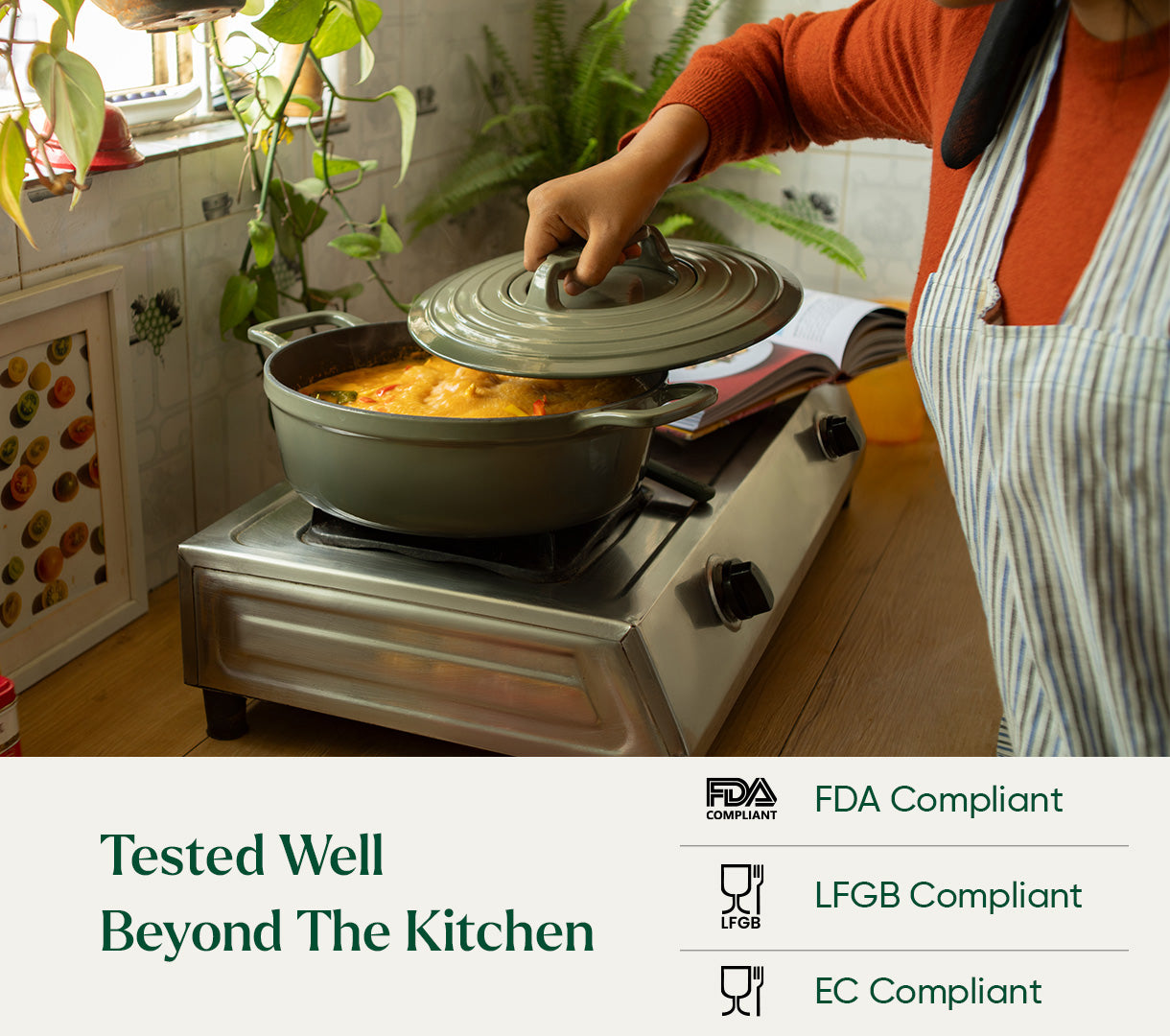 Pre-Seasoned Cast Iron - Set of 4  - Coorg Green