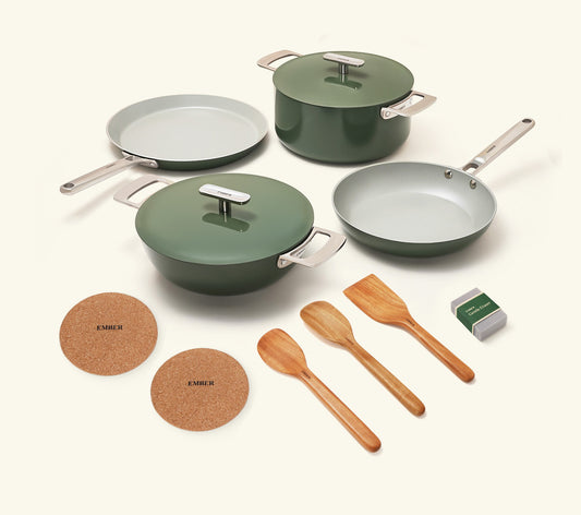 Complete Cookware Set (4-Piece) Without Storage - Coorg Green
