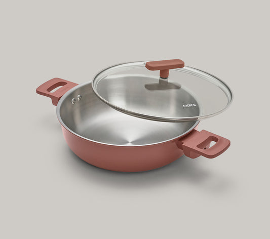 Ember Stainless Steel Kadai - Jaipur Terracotta