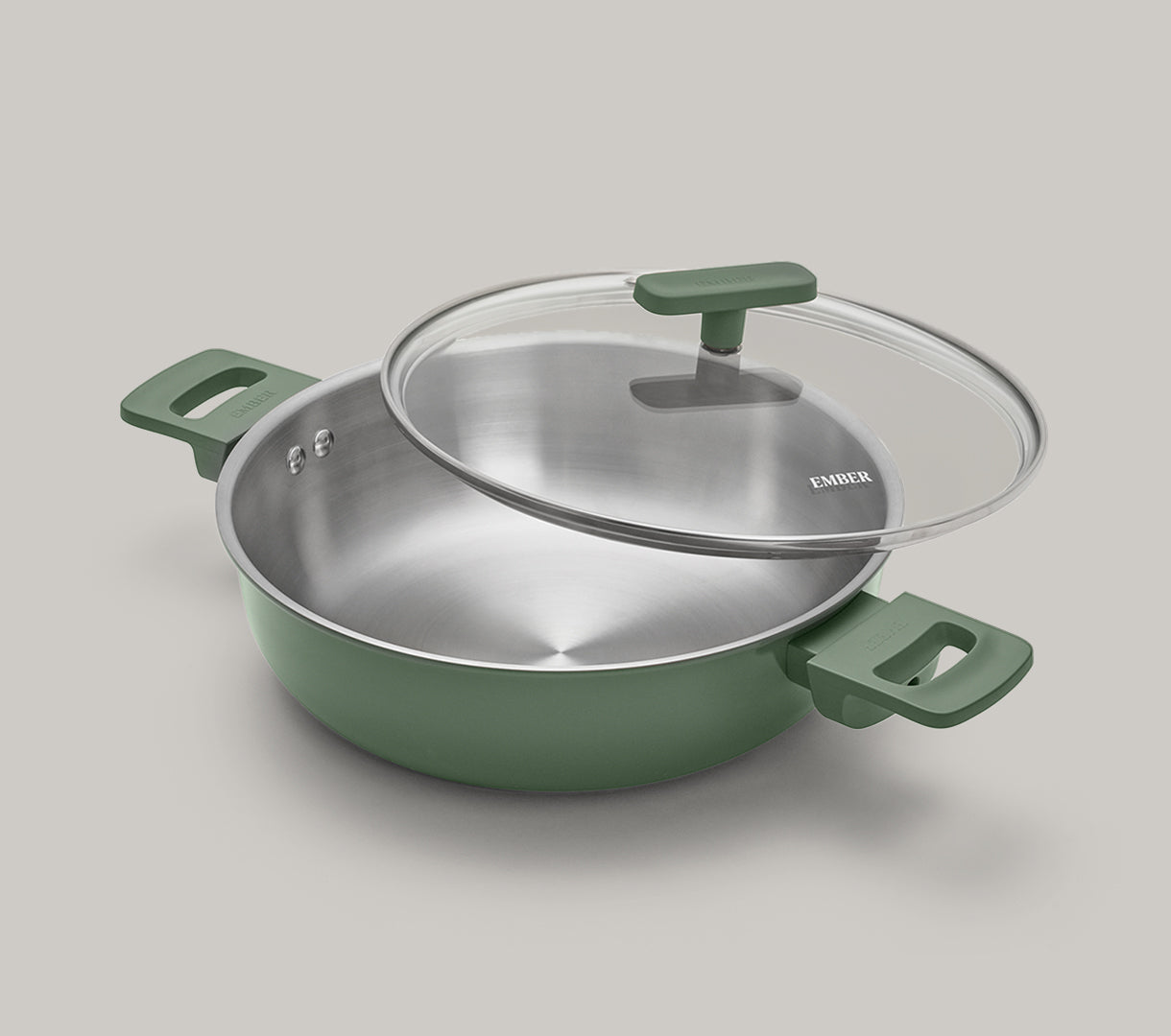 Ember Stainless Steel Kadai - Coorg Green