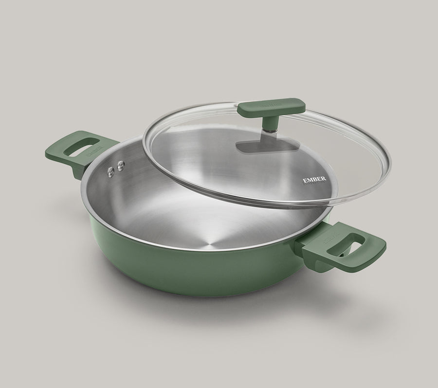 Ember Stainless Steel Kadai - Coorg Green