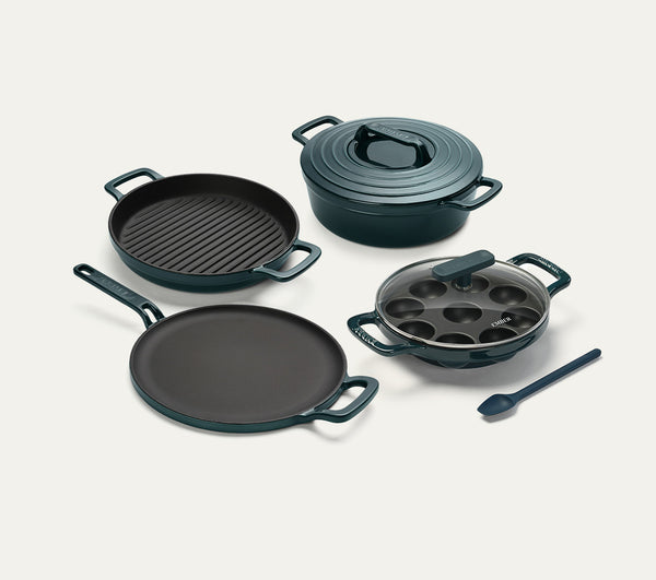 TitaniumClad Cast Iron - Set of 4 - Teal