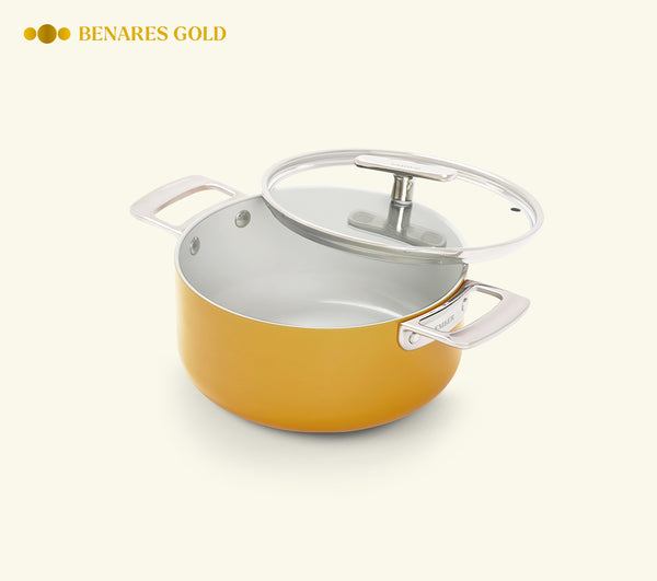 Mini Dutch Oven 20cm with glass lid - Benares Gold