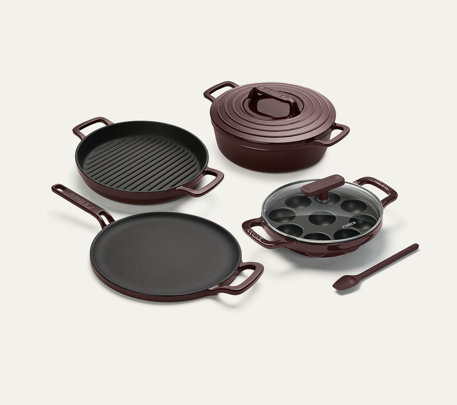 TitaniumClad Cast Iron - Set of 4 - Wine