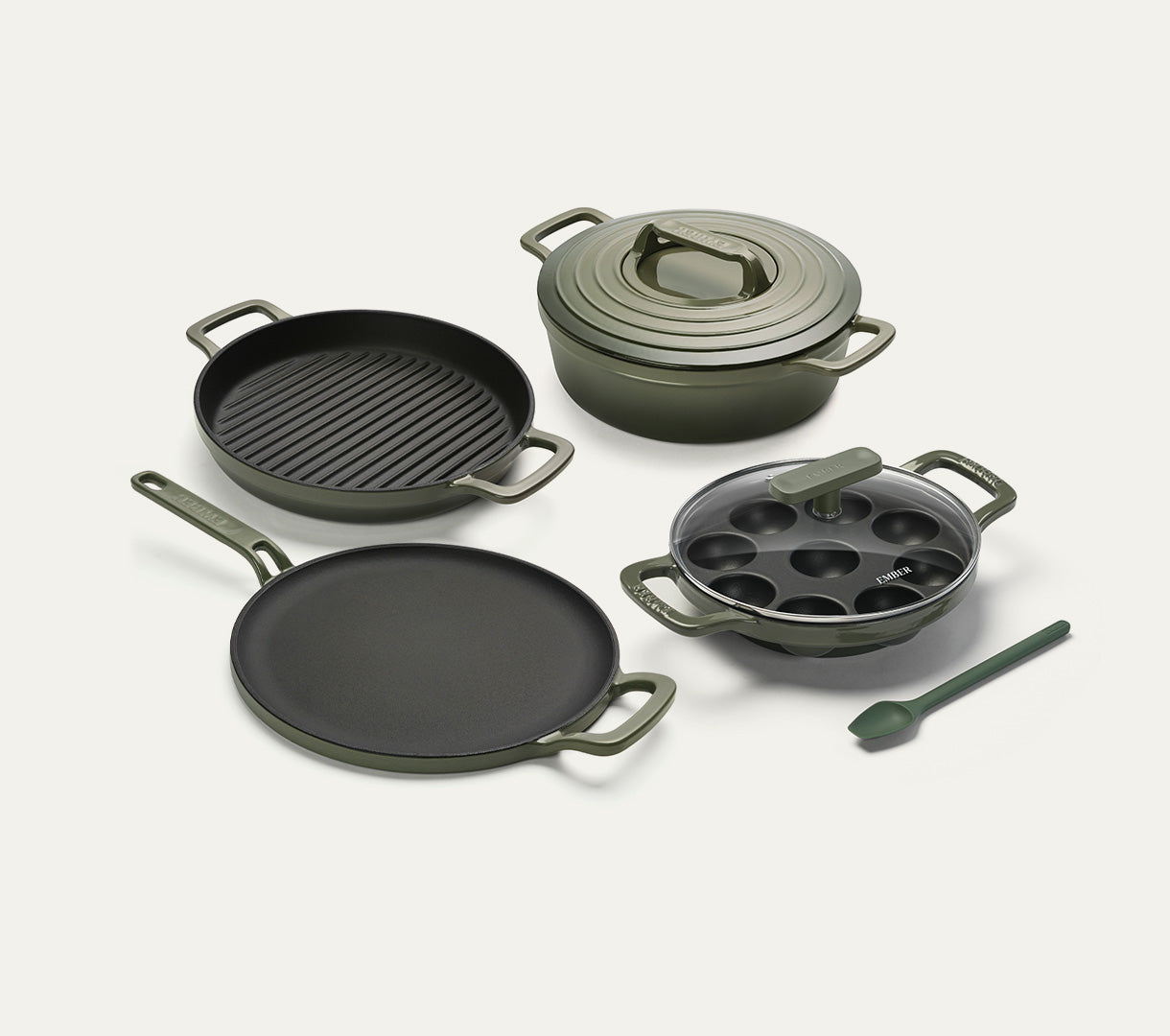 TitaniumClad Cast Iron - Set of 4 - Sage