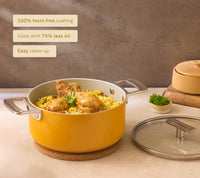 Mini Dutch Oven 20cm with glass lid - Benares Gold
