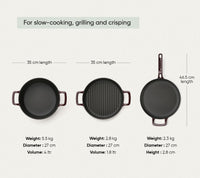 TitaniumClad Cast Iron - Set of 4 - Wine