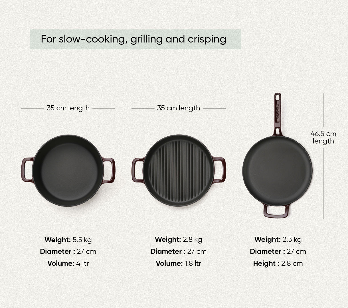 TitaniumClad Cast Iron - Set of 4 - Wine