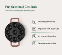 Ember Pre-Seasoned Cast Iron Appe Pan (20 cm) - Jaipur Terracotta