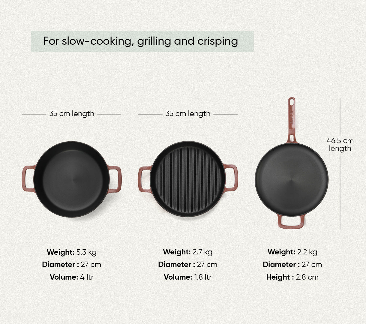 Pre-Seasoned Cast Iron - Set of 4  - Jaipur Terracotta