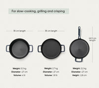 Pre-Seasoned Cast Iron - Set of 4  - Nilgiri Blue