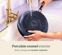 Frypan 24cm with glass lid - Nilgiri Blue