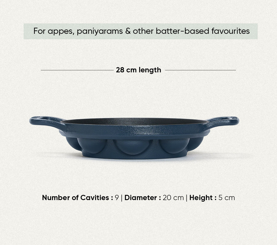 Pre-Seasoned Cast Iron - Set of 4  - Nilgiri Blue