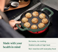 Ember Pre-Seasoned Cast Iron Appe Pan (20 cm) - Coorg Green