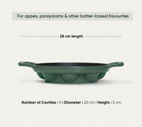 Pre-Seasoned Cast Iron - Set of 4  - Coorg Green