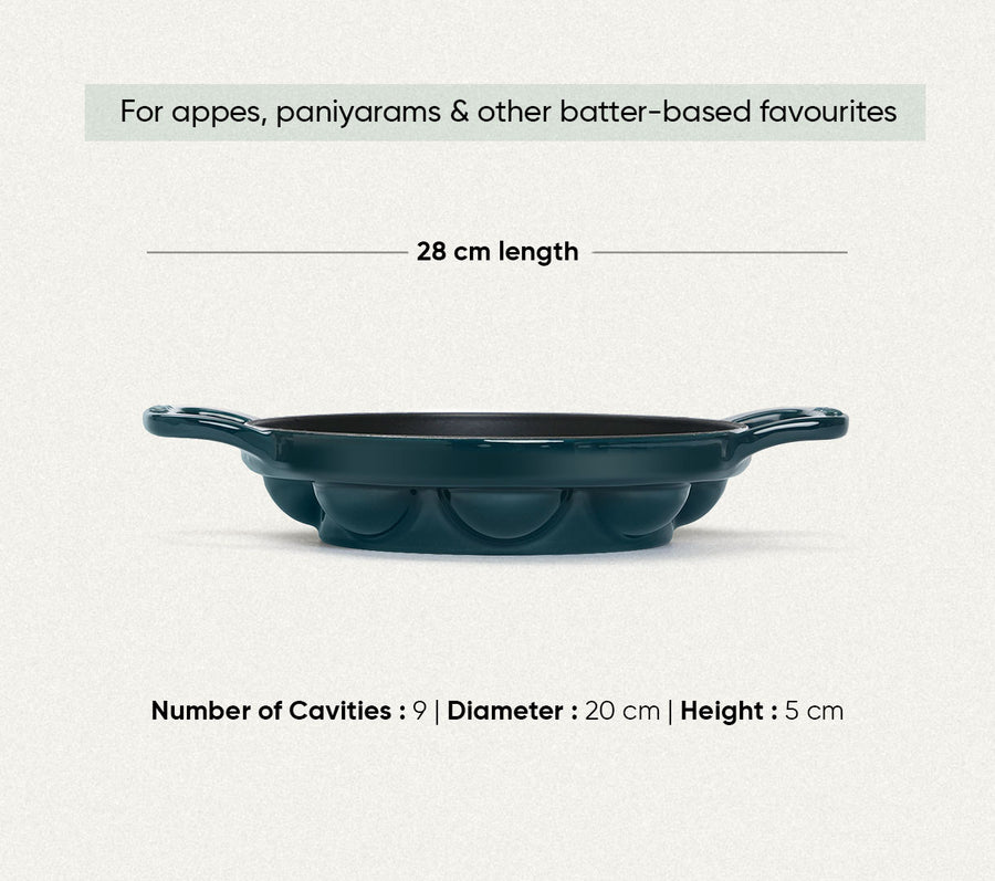TitaniumClad Cast Iron - Set of 4 - Teal
