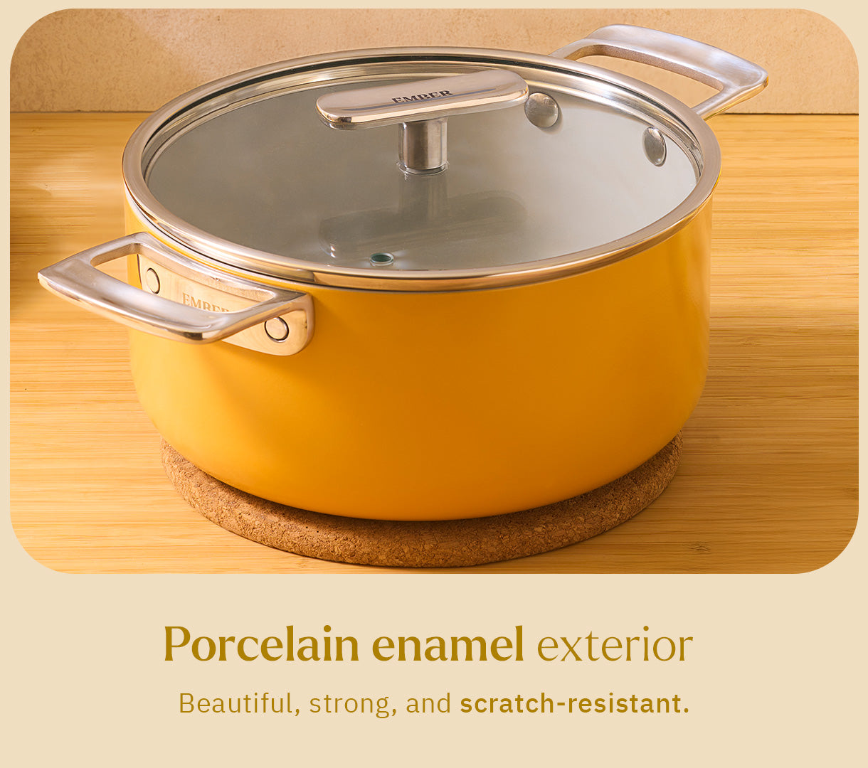 Mini Dutch Oven 20cm with glass lid - Benares Gold