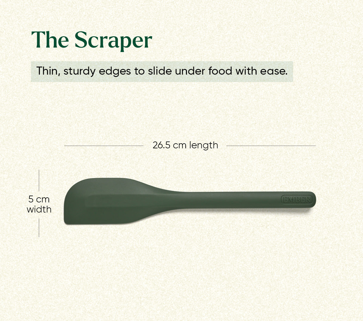 Set of 5 (Ladle, Brush, Flip, Stir, Scrape) - Coorg Green