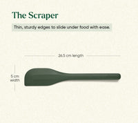 Set of 7 (Ladle, Brush, Flip, Stir, Scrape, Tong, Fish Spatula) - Coorg Green