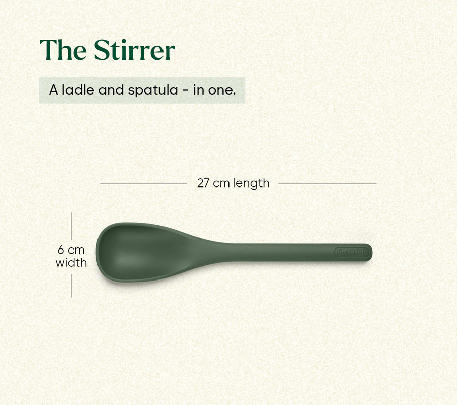 Set of 7 (Ladle, Brush, Flip, Stir, Scrape, Tong, Fish Spatula) - Coorg Green