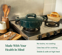 TitaniumClad Cast Iron - Set of 4 - Teal