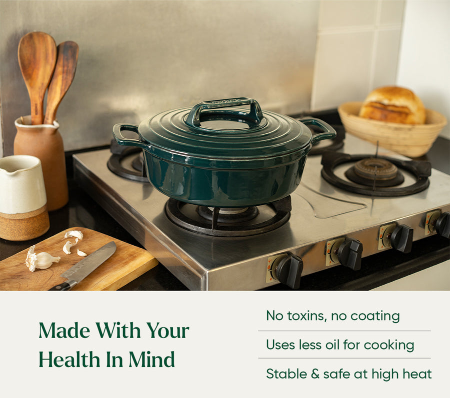TitaniumClad Cast Iron - Set of 4 - Teal