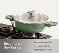 Ember Stainless Steel Kadai - Coorg Green