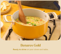 Mini Dutch Oven 20cm with glass lid - Benares Gold