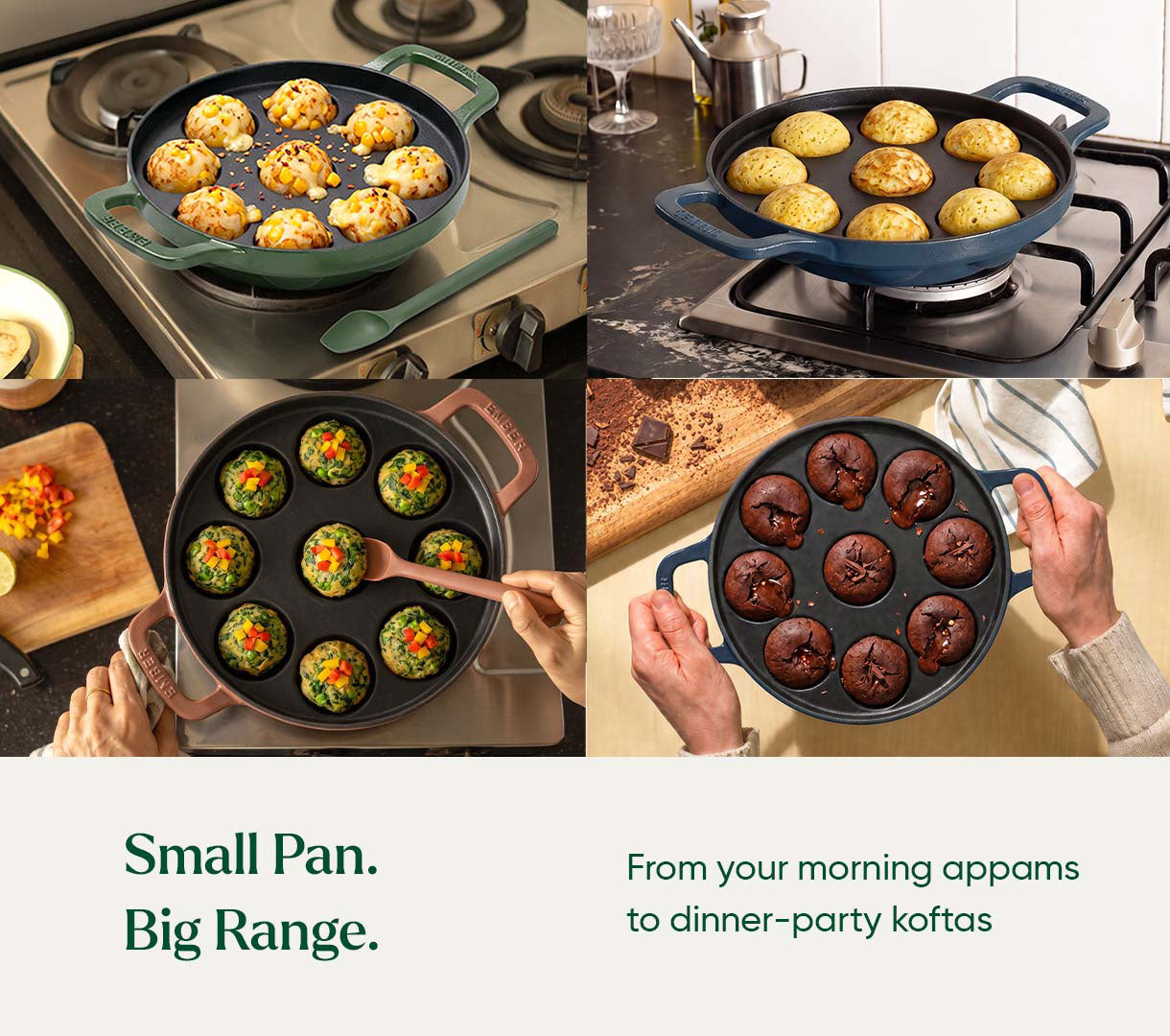 Pre-Seasoned Cast Iron - Set of 4  - Nilgiri Blue