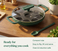 Ember Pre-Seasoned Cast Iron Appe Pan (20 cm) - Coorg Green