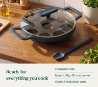 Ember Pre-Seasoned Cast Iron Appe Pan (20 cm) - Nilgiri Blue