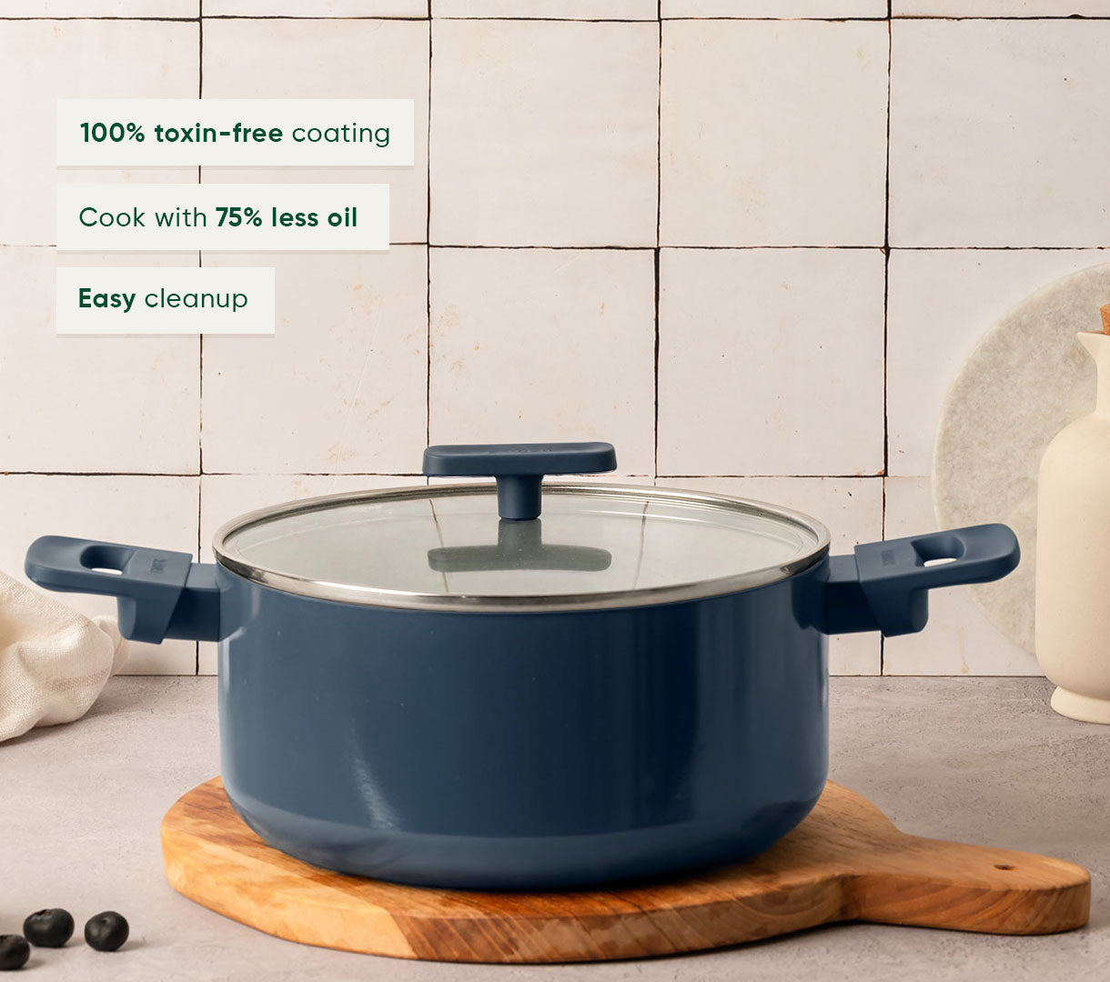 Dutch Oven 24cm with glass lid - Nilgiri Blue