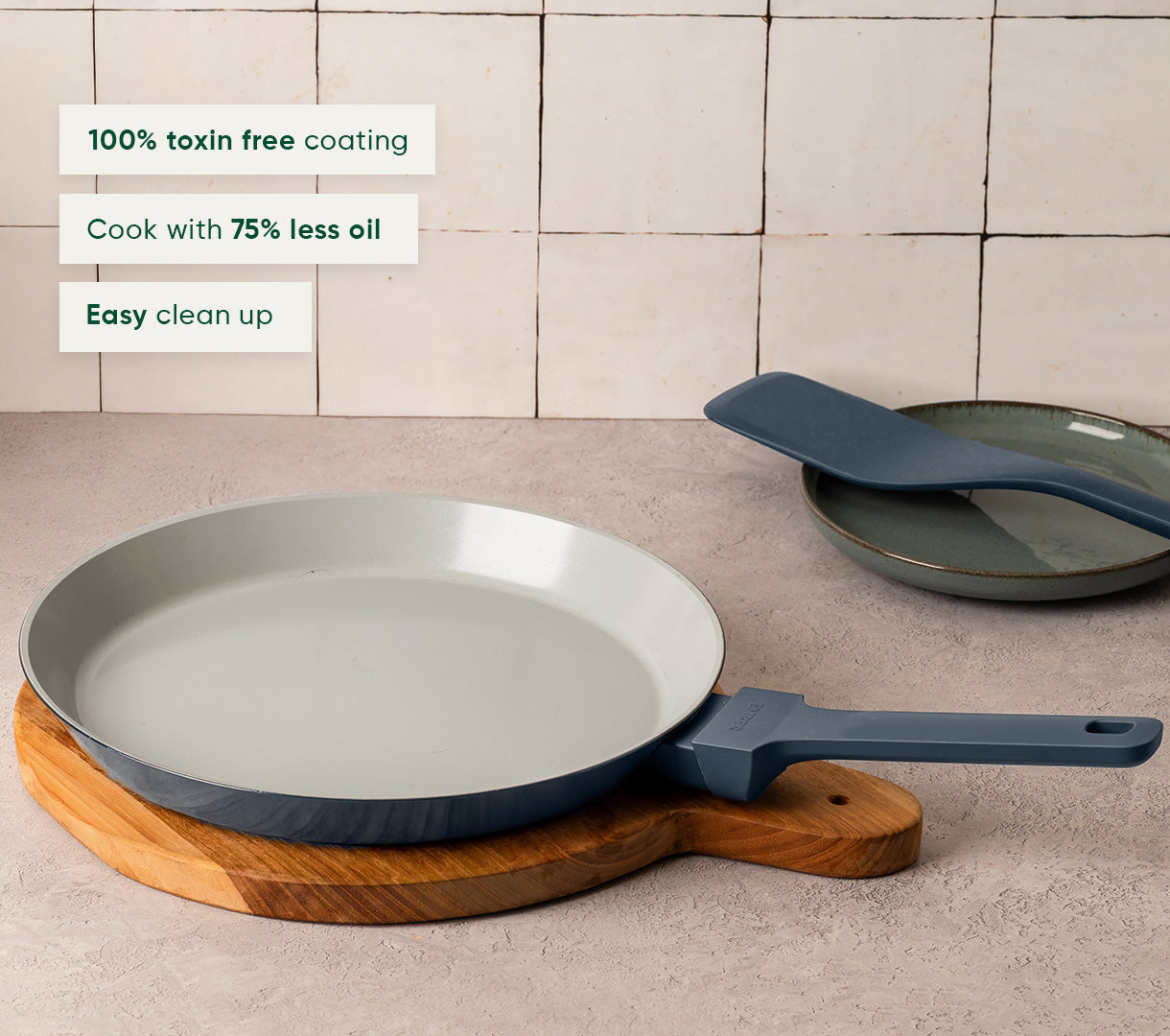 Flat Pan 28 cm - Nilgiri Blue