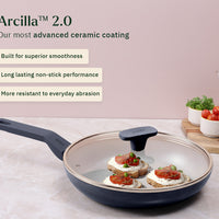 Frypan 24cm with glass lid (2.0) - Nilgiri Blue