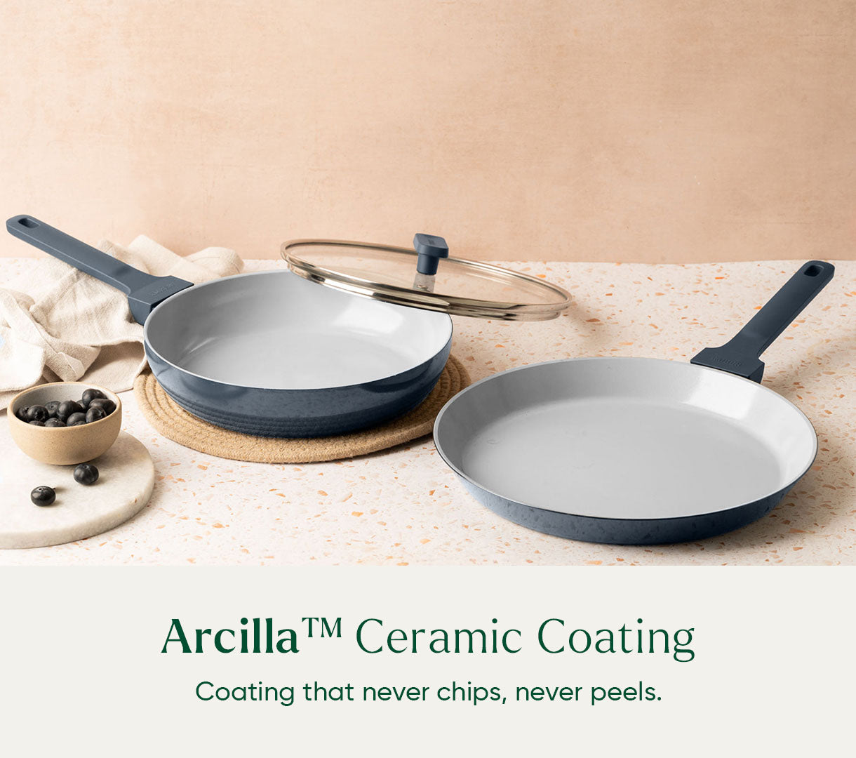 Everyday Cookware Trio with glass lid - Nilgiri Blue