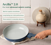 Frypan 24cm with glass lid (2.0) - Nilgiri Blue