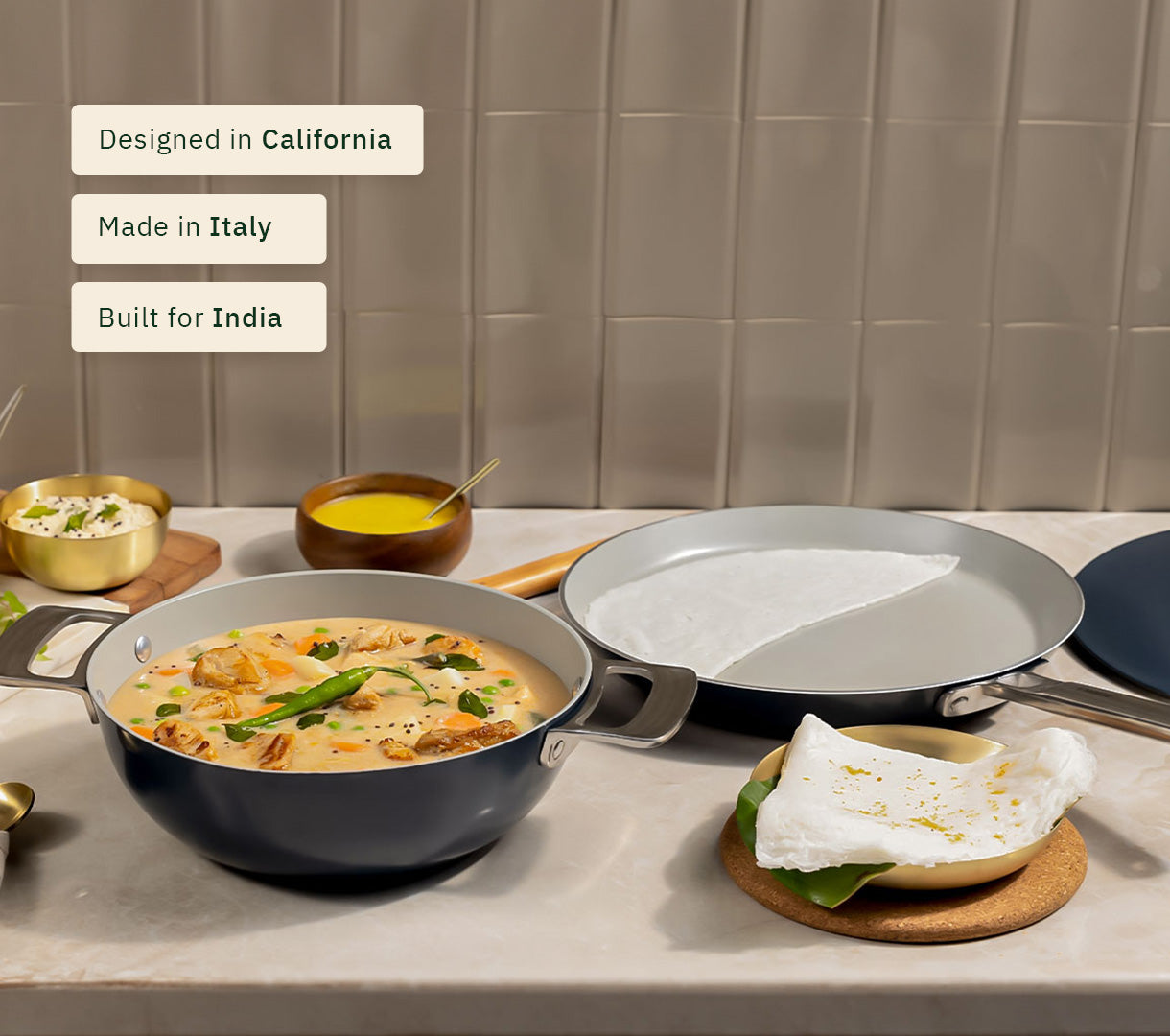 Everyday Cookware Trio (with storage) - Nilgiri Blue