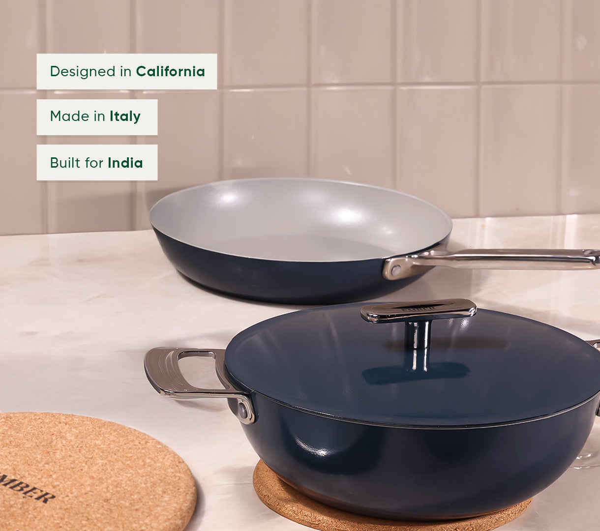 Ember Frypan + Kadai Duo - Nilgiri Blue