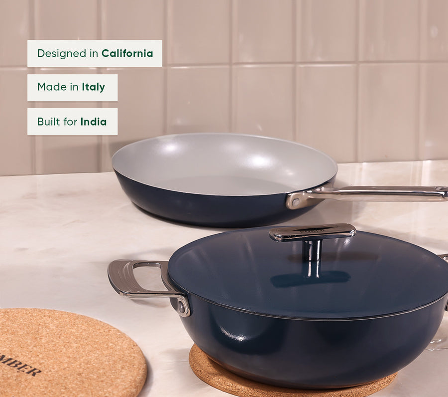 Ember Frypan + Kadai Duo - Nilgiri Blue