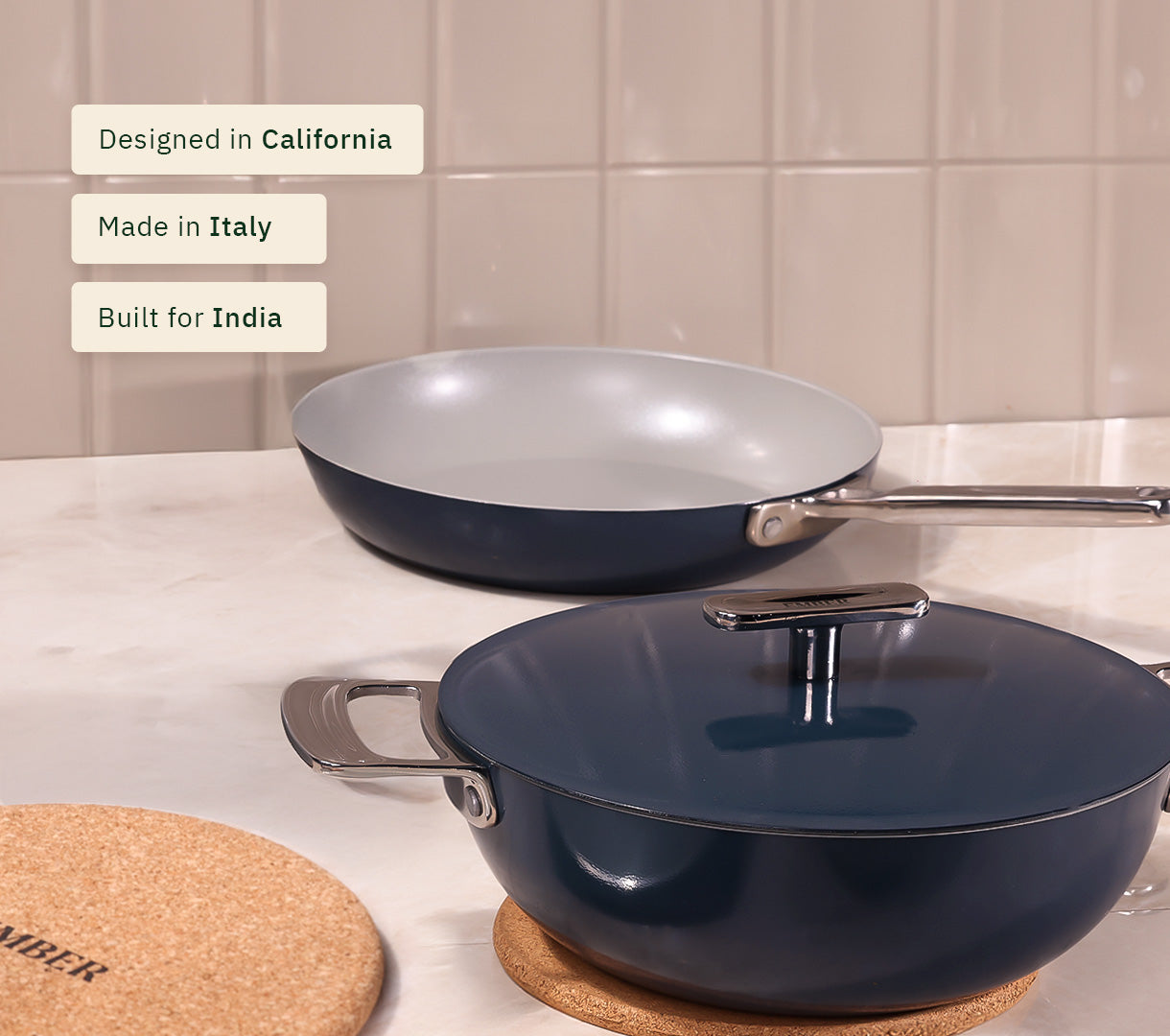 Ember Frypan + Kadai Duo - Nilgiri Blue