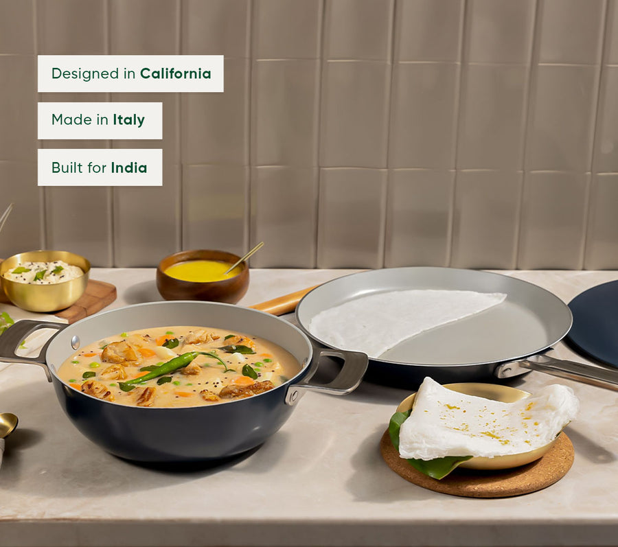 Everyday Cookware Trio (with storage) - Nilgiri Blue