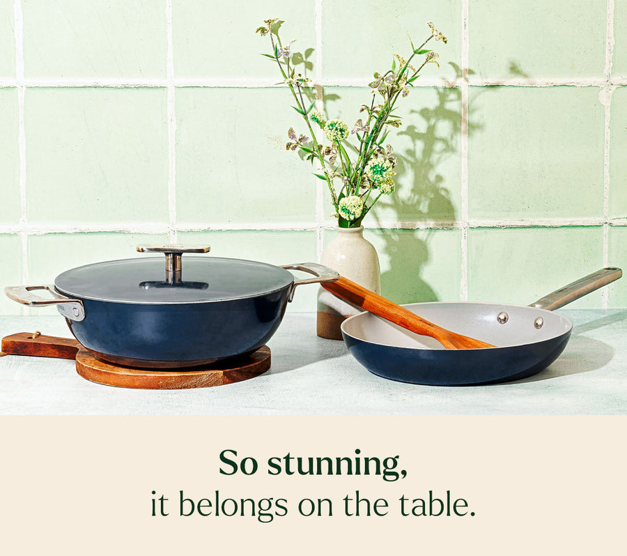 Ember Mini Frypan with glass lid + Kadai Duo - Nilgiri Blue