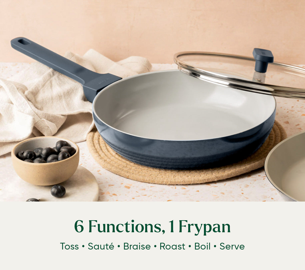 Frypan 24cm with glass lid (2.0) - Nilgiri Blue