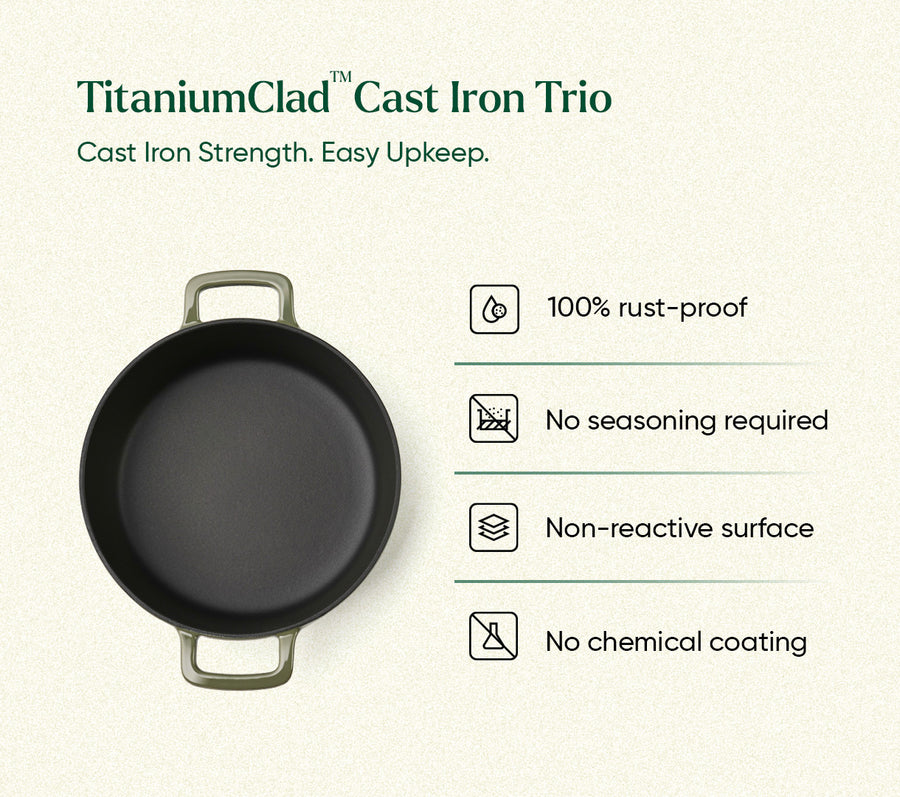 Cast Iron Trio with Storage - Sage