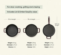 Cast Iron Trio with Storage - Wine