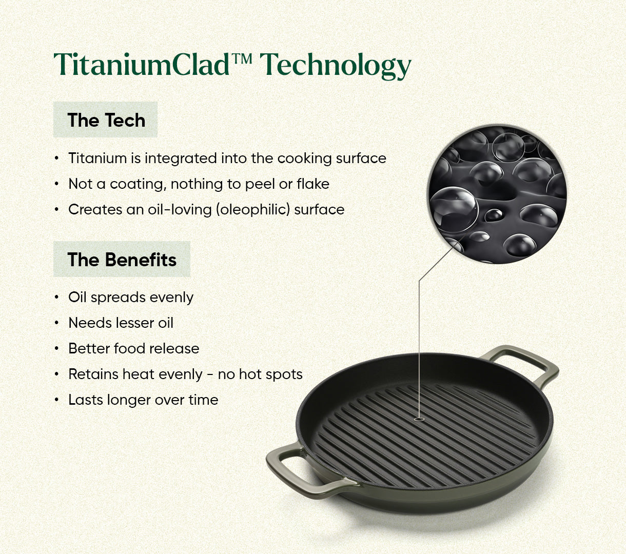 Cast Iron Trio with Storage - Sage
